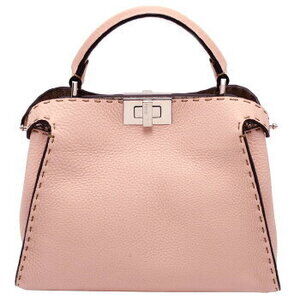 Fendi shoulder Essential pink leather Selleria handbag Peekaboo